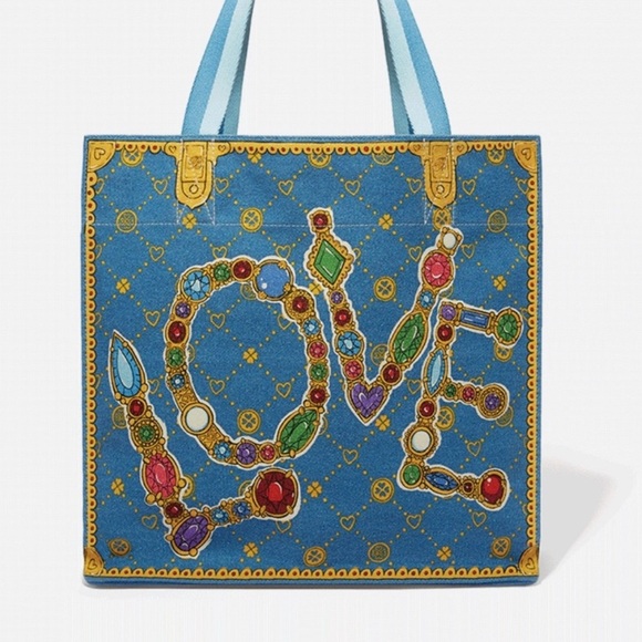 Brighton Glittering Love 2024 Holiday Tote $150 Jewel Colors NEW. 878 - Picture 1 of 5
